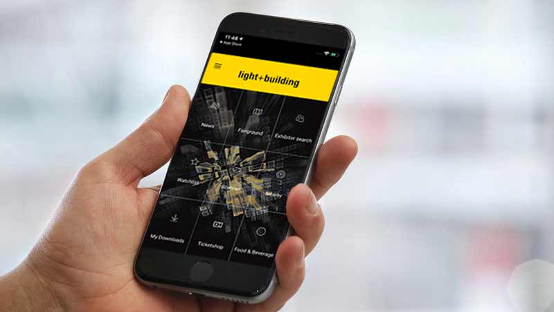 Light + Building App on a smartphone