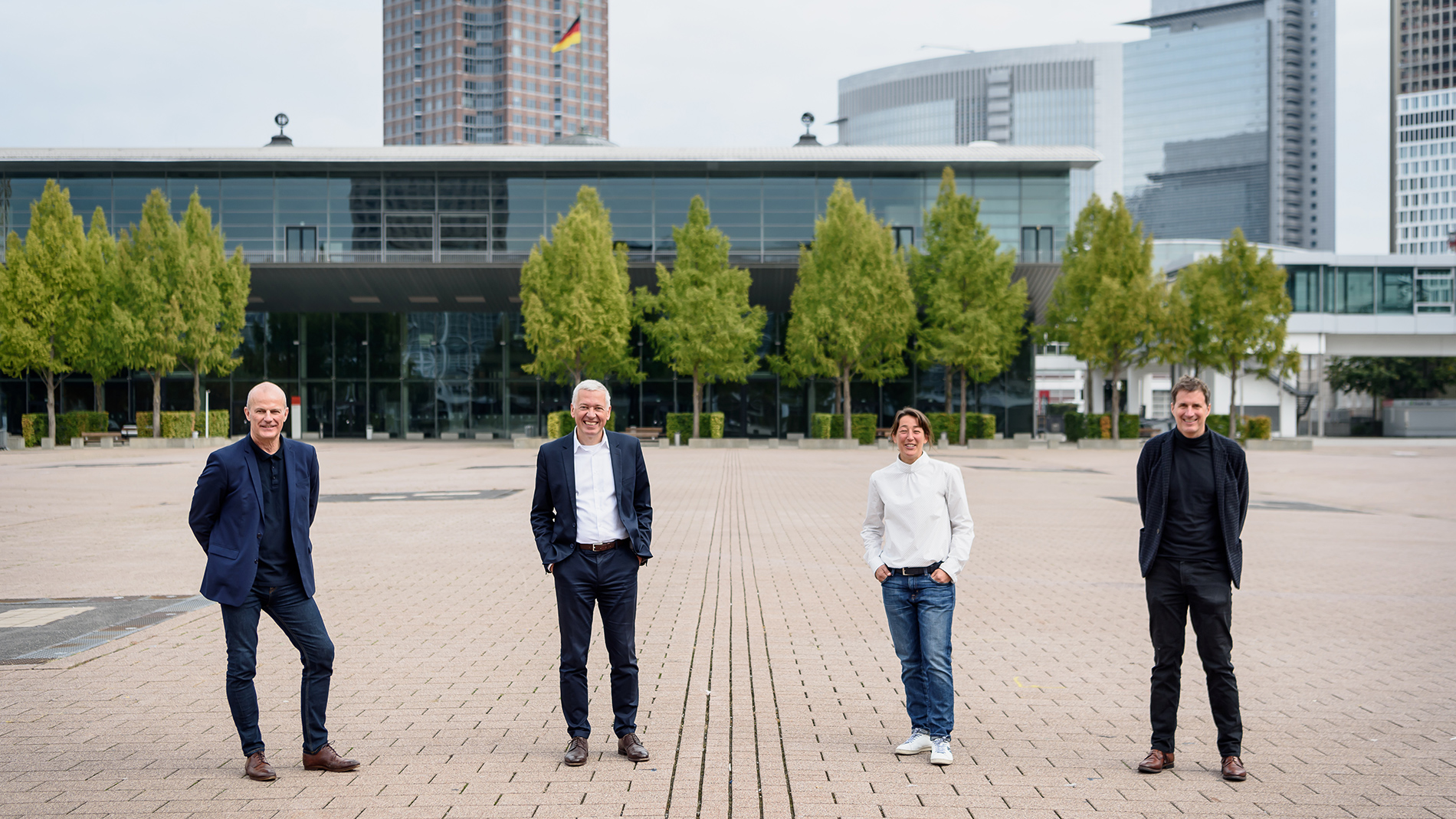 (From right to left) Julian Andreas Schoyerer, Matthias Koch, Catrin Brändle-Wigand and Christian Simons, were the judges of the Architecture+Technology Innovation Award 2020 (Source: AIT – Moritz Bernoully)