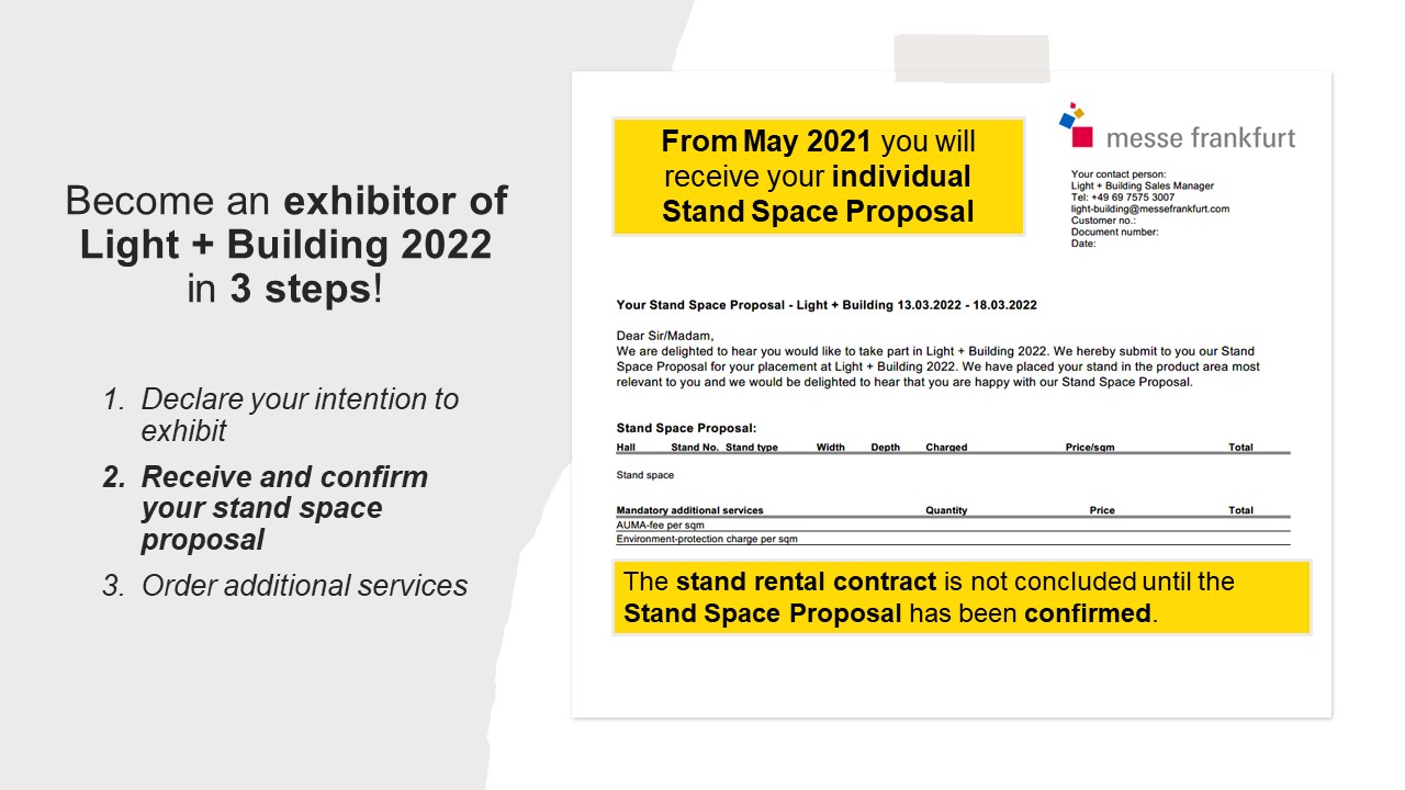 Light + Building Information for exhibitors