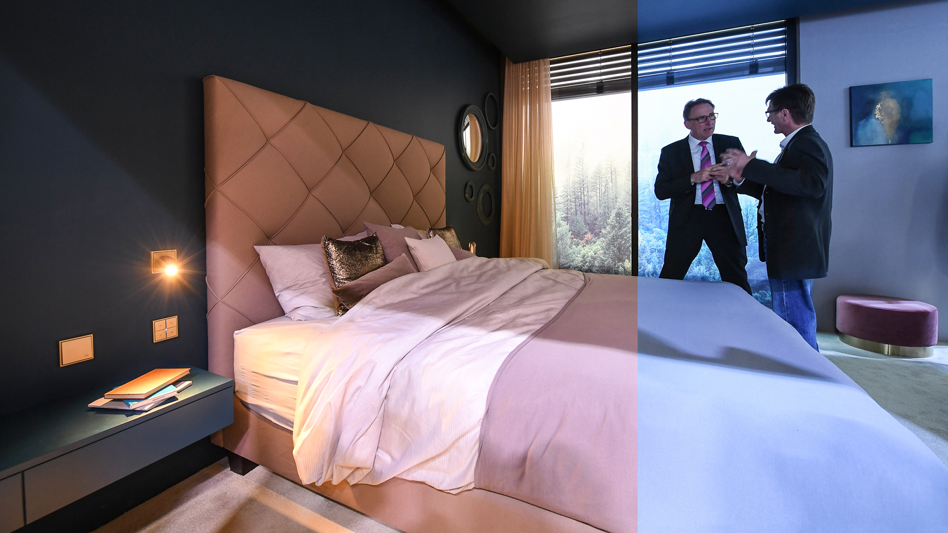 Auch im Hotelbereich sorgen HCL-Konzepte für eine dem Tageslicht ähnliche Atmosphäre und beeinflussen das Wohlbefinden der Gäste. (Quelle: Messe Frankfurt / Pietro Sutera)