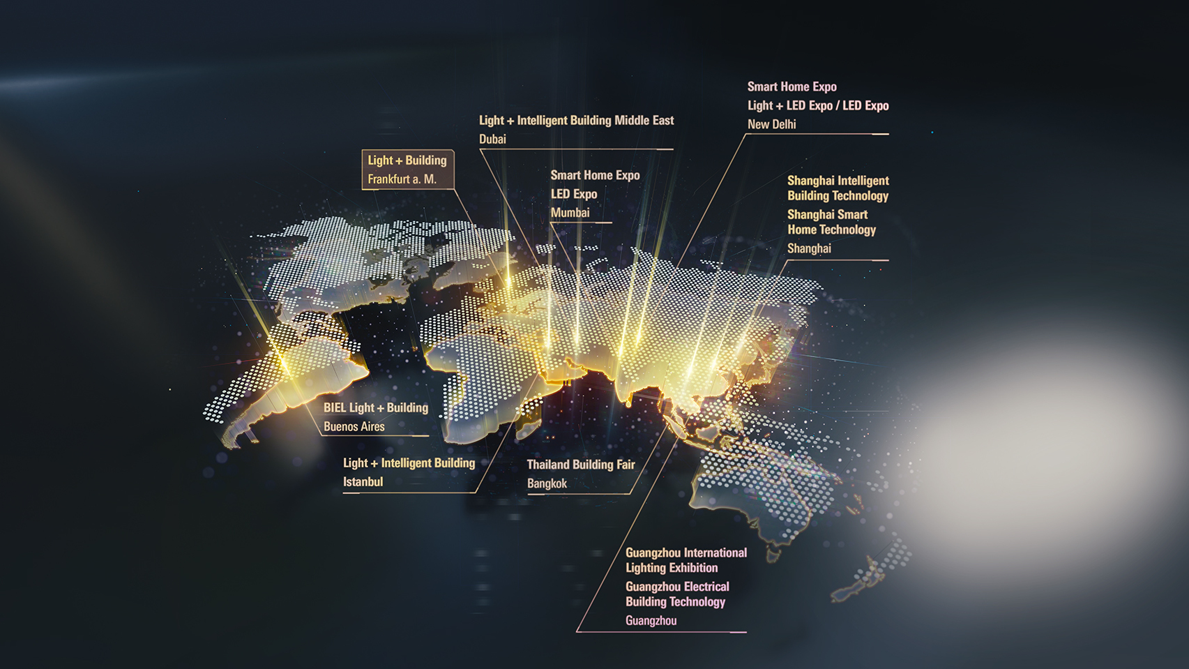 Light + Building worldwide map