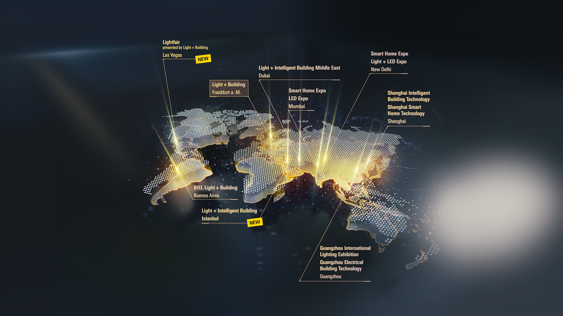 Light + Building worldwide map