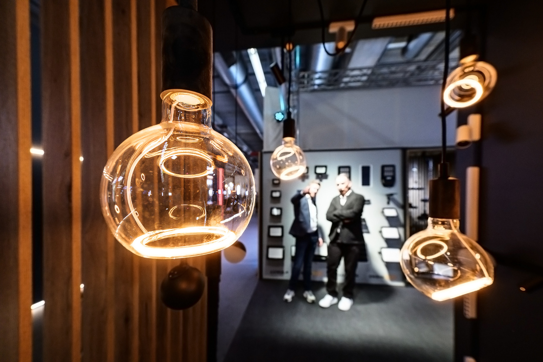 Lights hanging from the ceiling