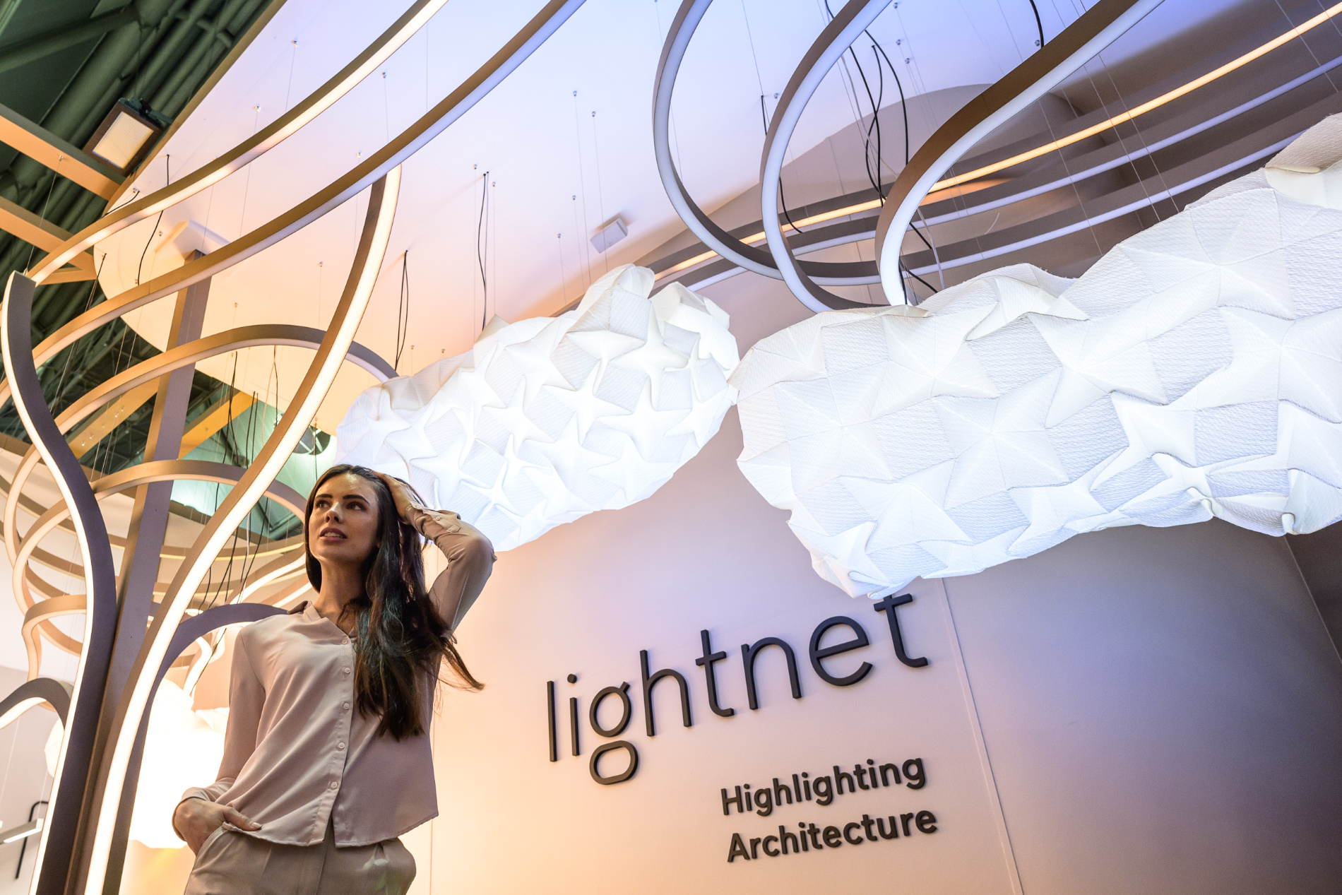 A visitor to the trade fair