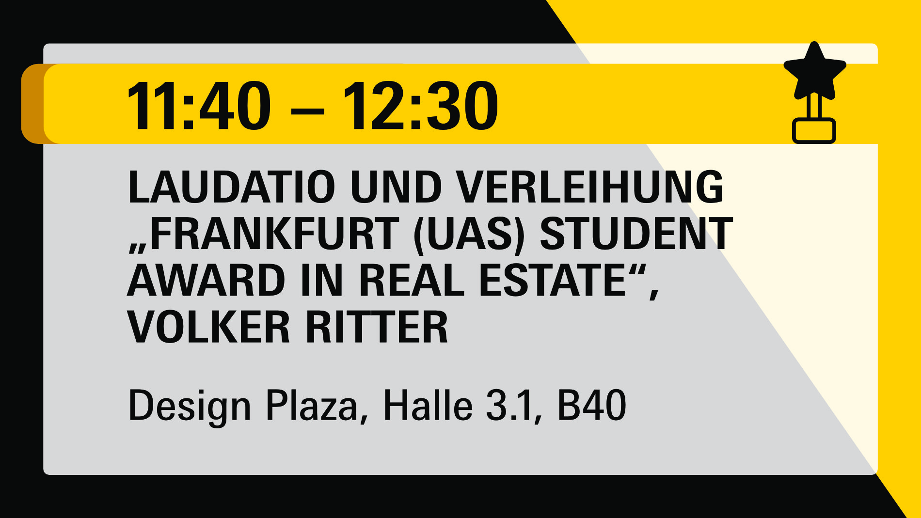 Light + Building 2026: Highlights of the Day 13.3.2026 Verleihung Frankfurt (UAS) Student Award in Real Estate