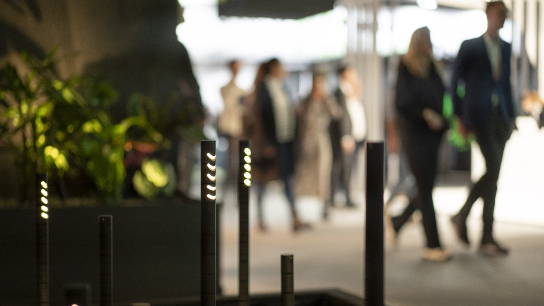 Fair visitors in a hall