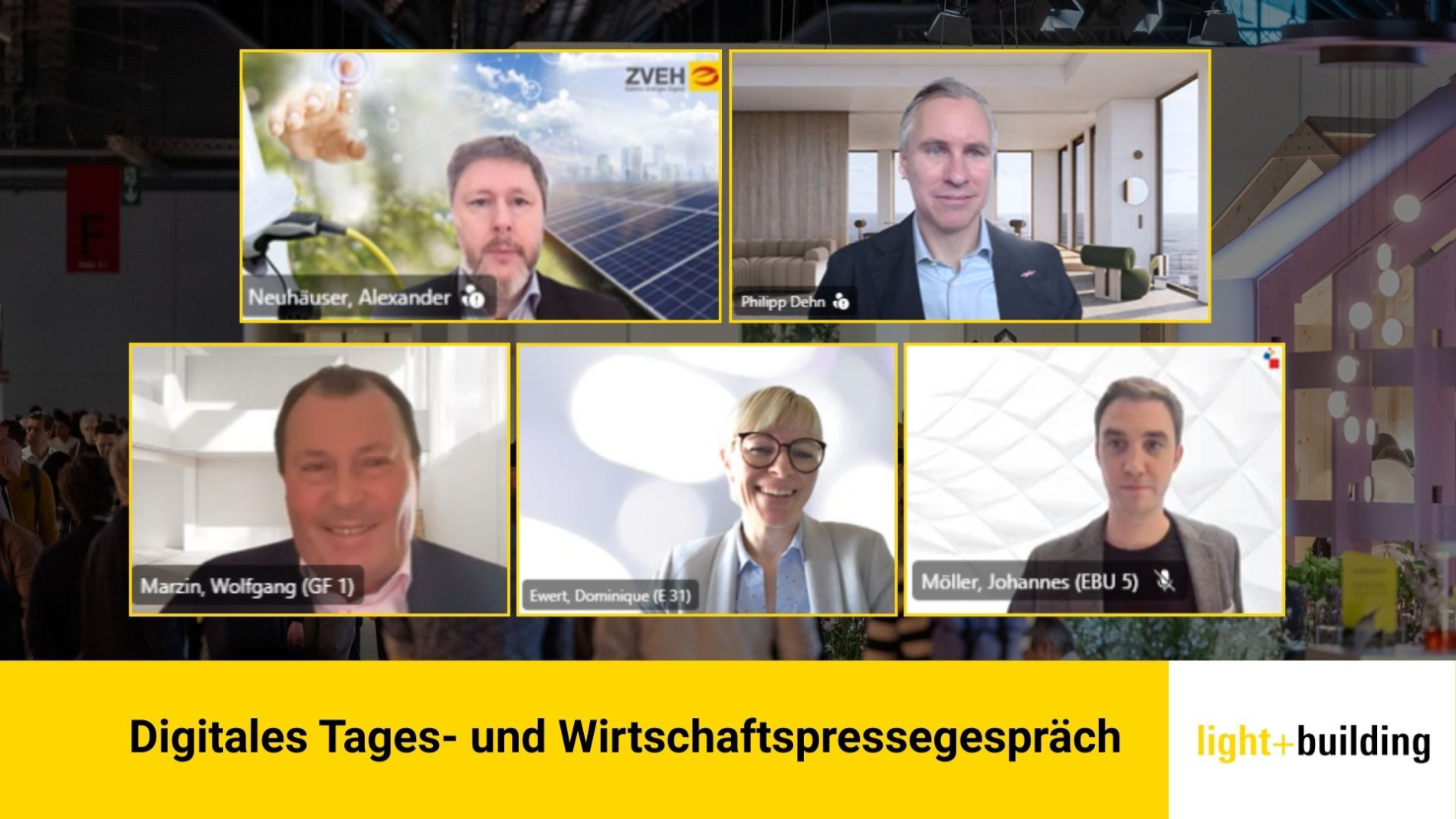 Teilnehmer des Pressegesprächs zur Light + Building 2026