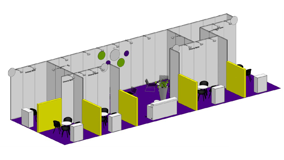 Skizze eines Standbaus im Young Innovators-Areal