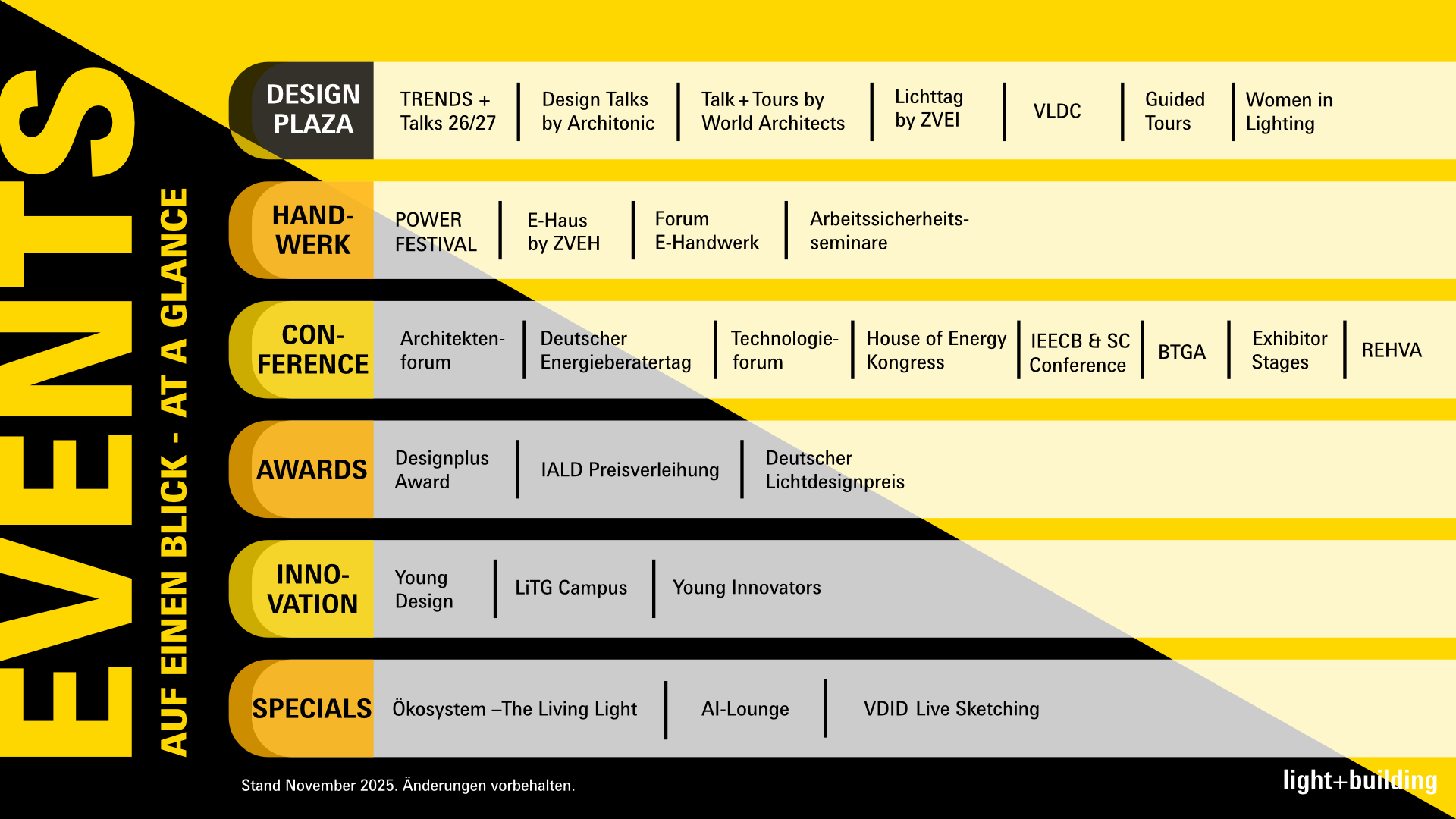 Events der Light + Building 2026 auf einen Blick