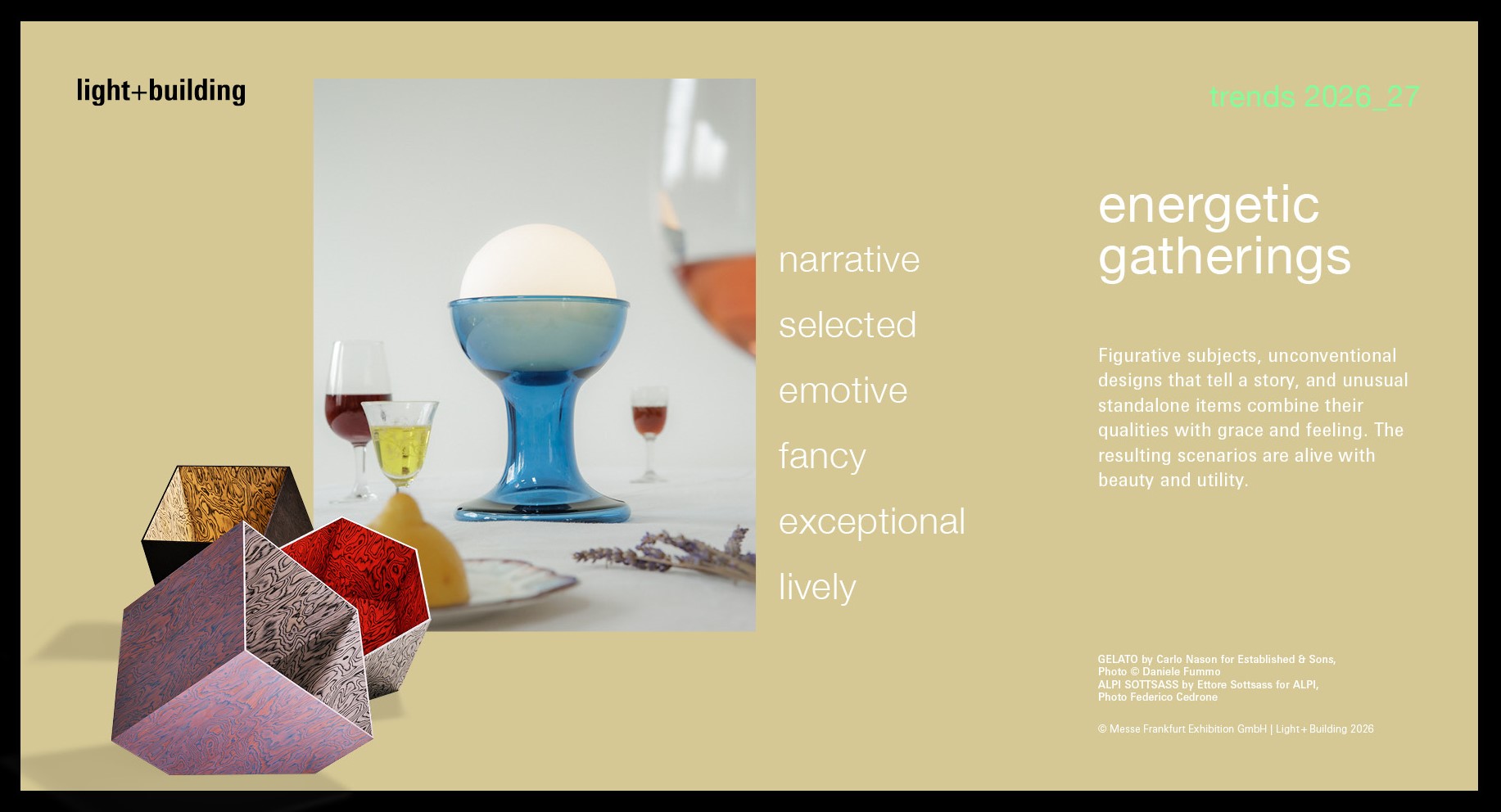 Contemporary designs exude an irresistible retro charm at the energetic gatherings trend. (Source: Messe Frankfurt Exhibition)